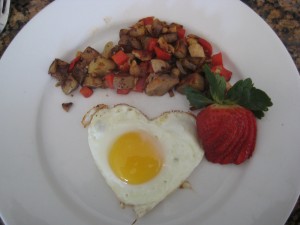 a typical breakfast at home ...