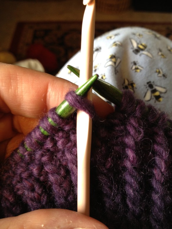 Put the new/fixed stitch back on the left-hand needle
