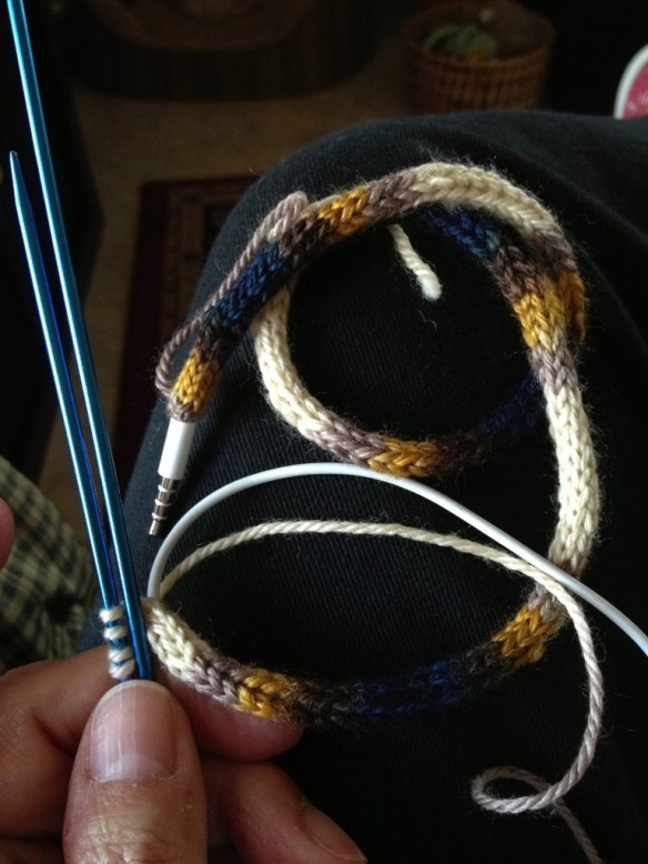 Knitted I-cord Ear Buds by Queen Bee Knits