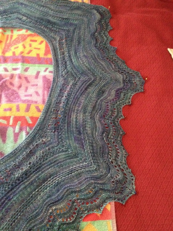 My Shawlette in Malabrigo Silky Merino color 856 Azules