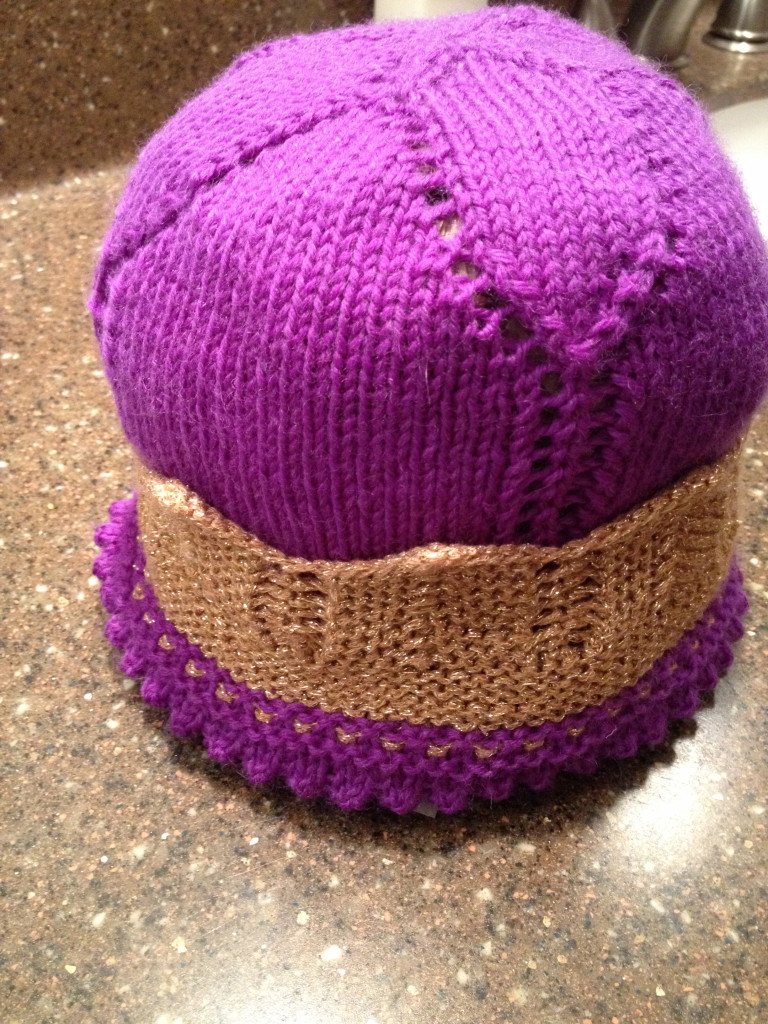 Wet blocking so the hat has some shape!