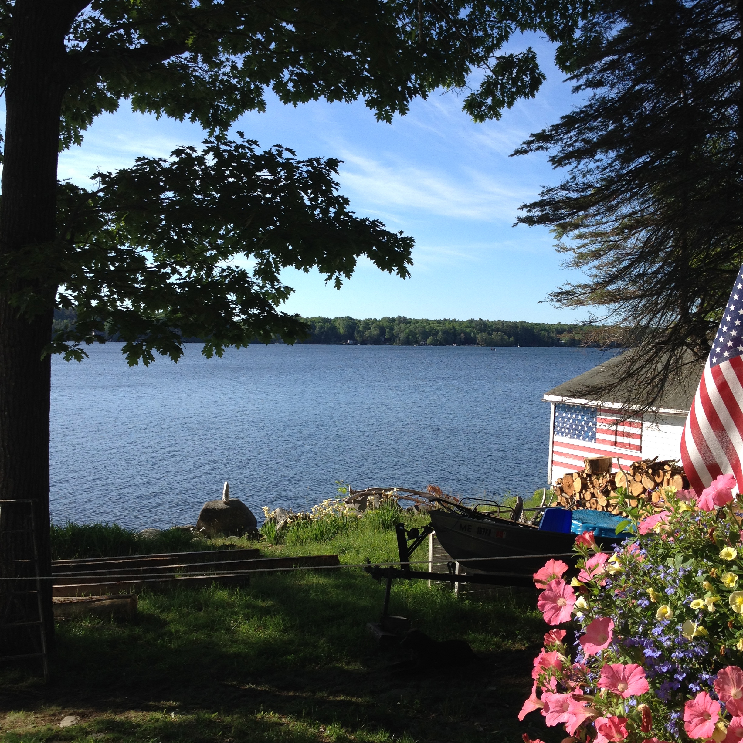 View of the lake from the guest cabin